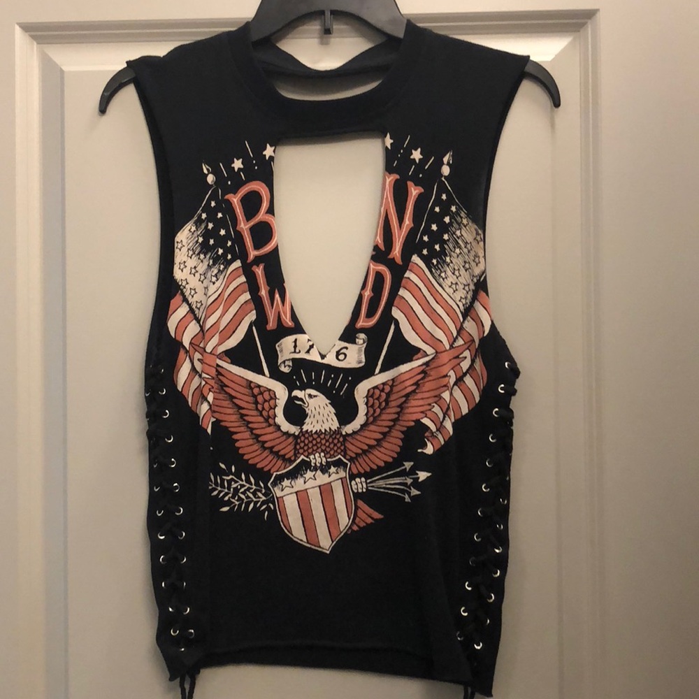 Black cut up tank